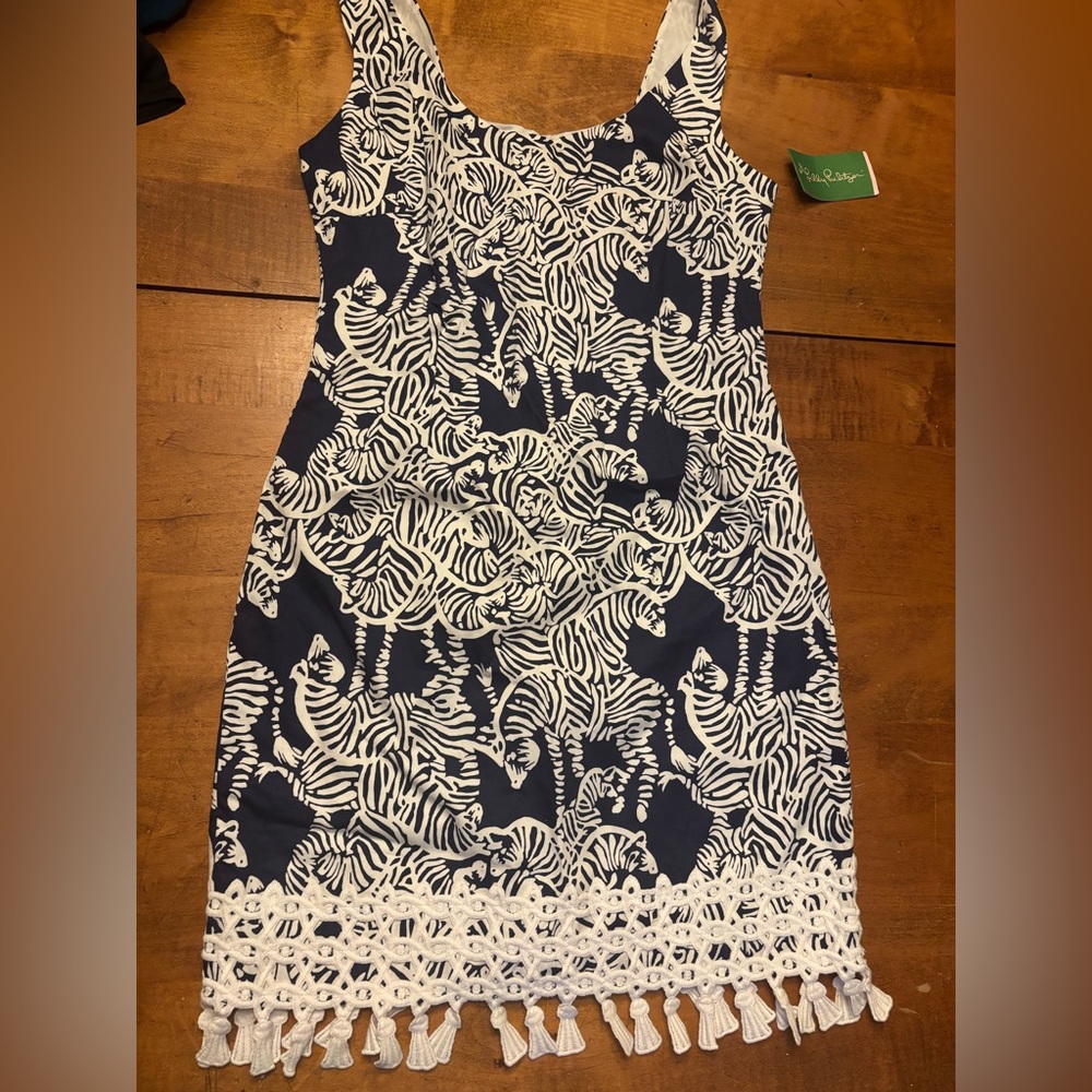 Lilly Pulitzer Navy and White Floral Dress